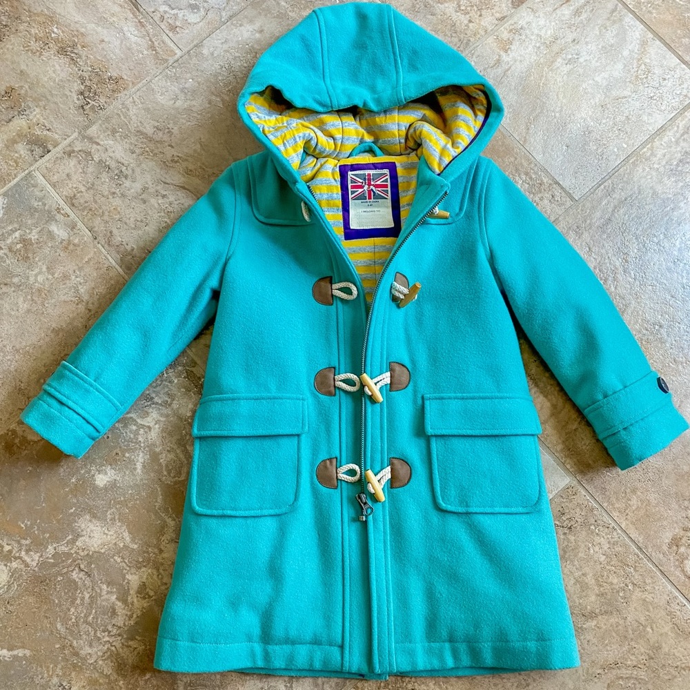Mini Boden Hooded Wool Toggle Coat